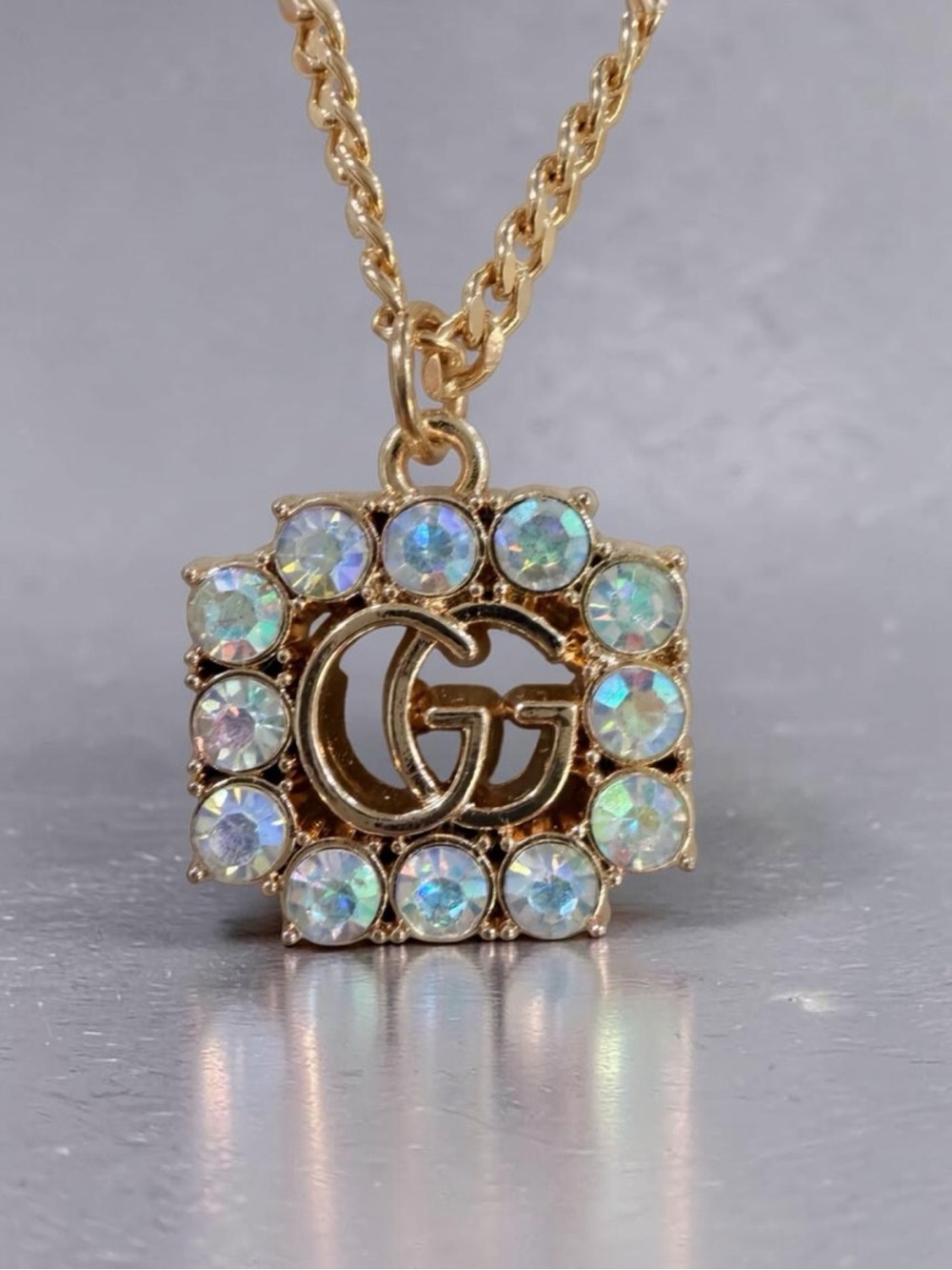Rhinestone Gold Logo Pendant | 20"
Cuban Linked Gold Filled Necklace NEW - Picture 6 of 10